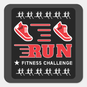 Jogging Profiteer van de juiste Mok voor Motivatie Vierkante Sticker