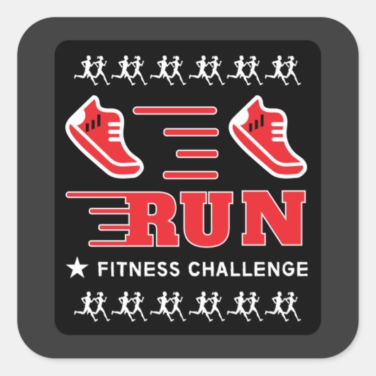 Jogging Profiteer van de juiste Mok voor Motivatie Vierkante Sticker (Voorkant)