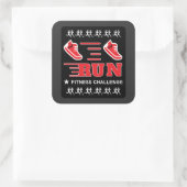 Jogging Profiteer van de juiste Mok voor Motivatie Vierkante Sticker (Tas)