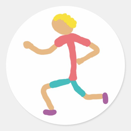 Jogging Ronde Sticker (Voorkant)
