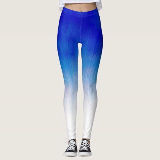 Jogging Royal Blue Ice Rain Design Leggings (Voorkant)