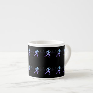 Jogging - Runners Silhouette met hartslag Black Espresso Kop