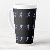 Jogging - Runners Silhouette met hartslag Latte Mok (Linkerhoek)