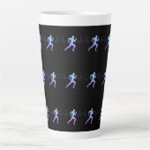 Jogging - Runners Silhouette met hartslag Latte Mok (Voorkant)