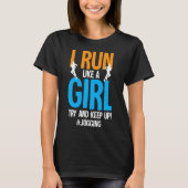 Jogging Running Marathon Runner Meisje Grappig T-shirt (Voorkant)