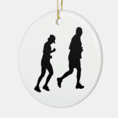 Jogging Silhouette Keramisch Ornament (Links)