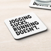 Jogging Sucks. Lopen doet het niet. Bier Onderzetter (Linkerzijde)