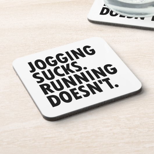 Jogging Sucks. Lopen doet het niet. Bier Onderzetter (Linkerzijde)