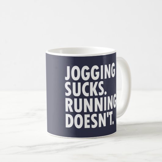 Jogging Sucks. Lopen doet het niet. Koffiemok (Voorkant rechts)