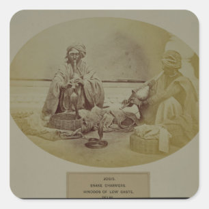 Jogis of Snake Charmers, Hindoes met een laag kast Vierkante Sticker