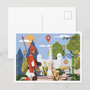 Jogjakarta Indonesië reisplaats illustratie Briefkaart