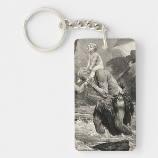 Joh Mogk Christus Saint Christopher Child River Sleutelhanger (Voorkant)