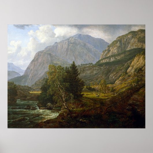 Johan Christelijk Dahl Uitzicht Fortundalen Poster (Voorkant)