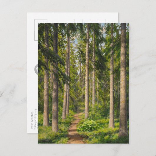 Johan Krouthén Solbelyst skogsstig CC0461 Briefkaa Briefkaart (Voorkant / Achterkant)