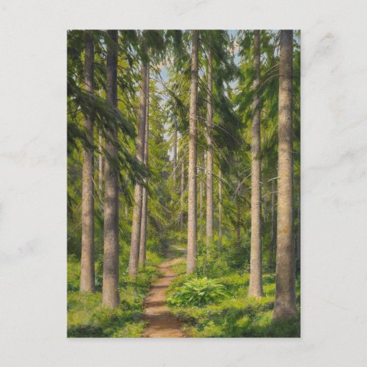 Johan Krouthén Solbelyst skogsstig CC0461 Briefkaa Briefkaart (Voorkant)