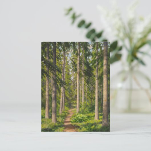 Johan Krouthén Solbelyst skogsstig CC0461 Briefkaa Briefkaart (Staand voorkant)