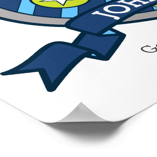 Johan name betekenend J beer green crest poster (Hoek)