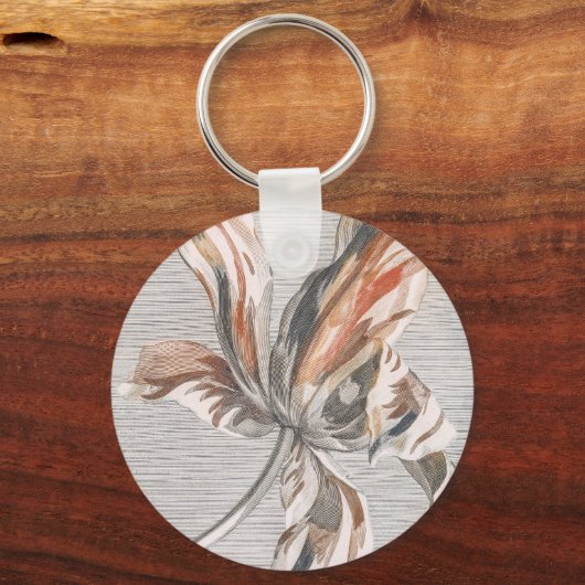 Johan Teyler A Blooming Tulip Flower Painting Sleutelhanger (Voorkant)