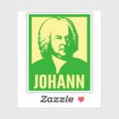 Johann Bach Pop Art Portrait Custom Cut Vinyl Sticker (Vel)