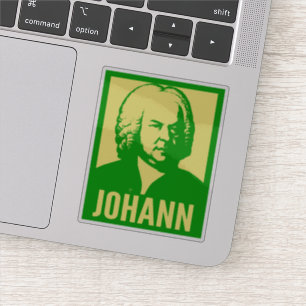 Johann Bach Pop Art Portrait Custom Cut Vinyl Sticker