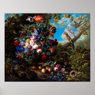 Johann Baptist Drechsler: Grote florale stilstand Poster