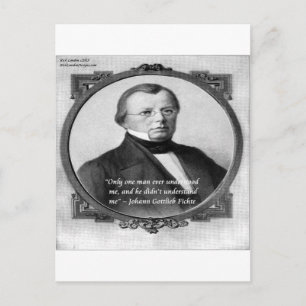 Johann Fichte "Verkeken"  Citaat Briefkaart