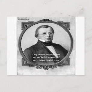 Johann Fichte "Verkeken"  Citaat Briefkaart