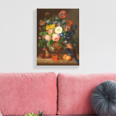 Johann Georg Seitz  Bloedstuk met vogel Canvas Afdruk (Insitu (Woonkamer))