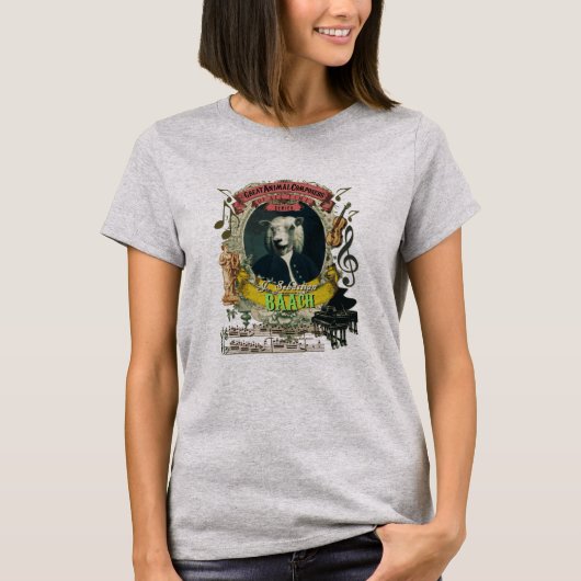 Johann Sebastian Baach Animal Composer Sheep T-shirt (Voorkant)