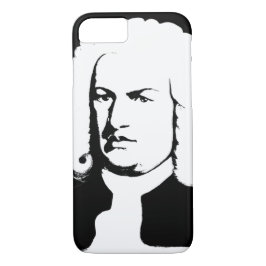 Johann Sebastian Bach abstrakt in schwarz und weis iPhone 8/7 Hoesje