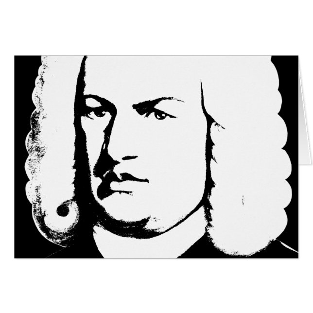Johann Sebastian Bach abstrakt in Schwarz und weiß (Voorkant Horizontaal)