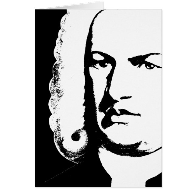 Johann Sebastian Bach abstrakt in Schwarz und weiß (Voorkant)