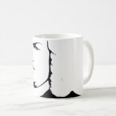 Johann Sebastian Bach abstrakt in Schwarz und weiß Koffiemok (Voorkant rechts)