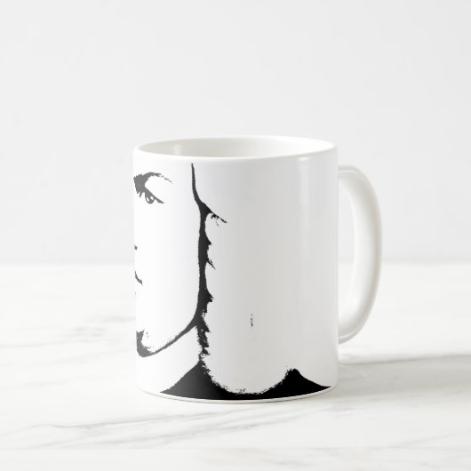 Johann Sebastian Bach abstrakt in Schwarz und weiß Koffiemok (Voorkant rechts)