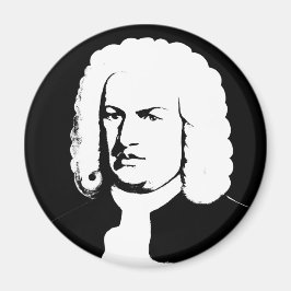 Johann Sebastian Bach abstrakt in Schwarz und weiß Magneet