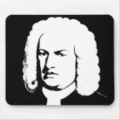 Johann Sebastian Bach abstrakt in Schwarz und weiß Muismat (Voorkant)