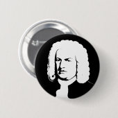 Johann Sebastian Bach abstrakt in Schwarz und weiß Ronde Button 5,7 Cm (Voorkant /achterkant)