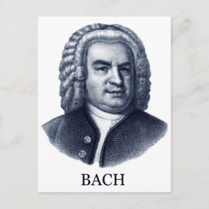 Johann Sebastian Bach blauw Briefkaart