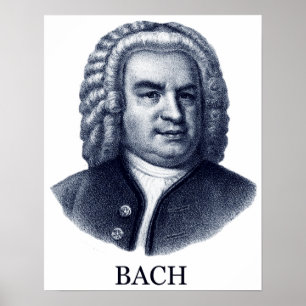 Johann Sebastian Bach blauw Poster