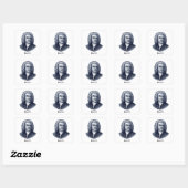 Johann Sebastian Bach blauw Vierkante Sticker (Vel)