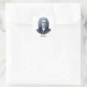 Johann Sebastian Bach blauw Vierkante Sticker (Tas)