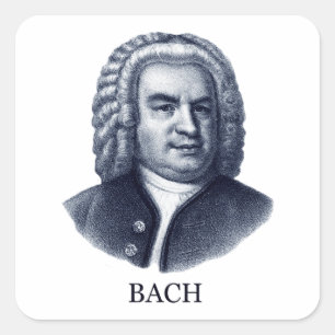 Johann Sebastian Bach blauw Vierkante Sticker