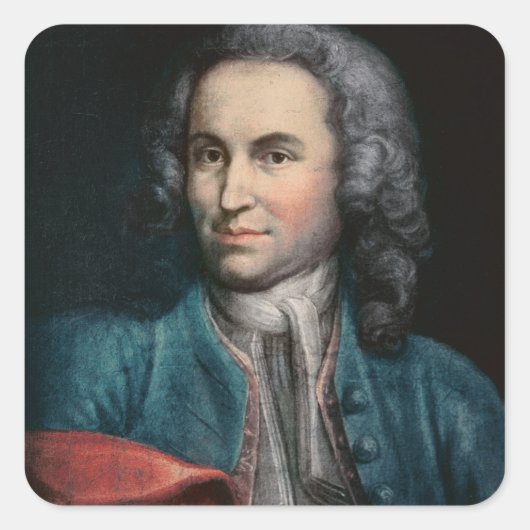 Johann Sebastian Bach c.1715 Vierkante Sticker (Voorkant)