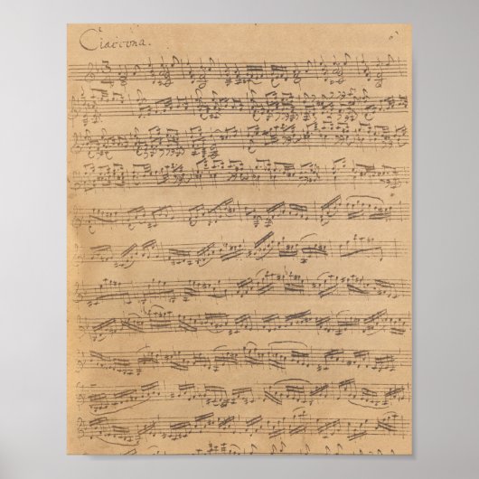 Johann Sebastian Bach - Chaconne Poster (Voorkant)