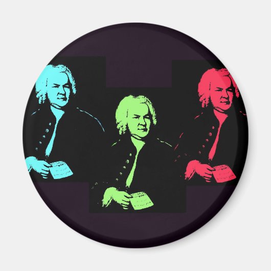 Johann Sebastian Bach Collage Magneet (Voorkant)
