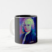 Johann Sebastian Bach en Quote Coffee Mok (Voorkant links)