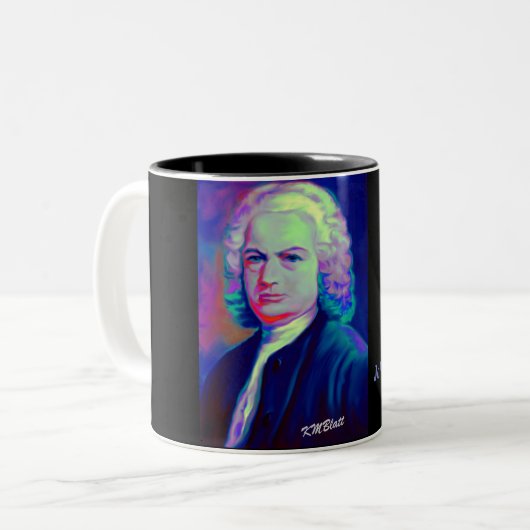 Johann Sebastian Bach en Quote Coffee Mok (Voorkant links)