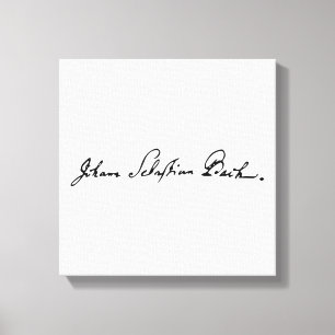 Johann Sebastian Bach handtekening Canvas Afdruk