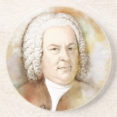 Johann Sebastian Bach im Aquarell Stil Zandsteen Onderzetter (Voorkant)