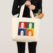 Johann Sebastian Bach im Cartoon Stil Grote Tote Bag (Voorkant (product))